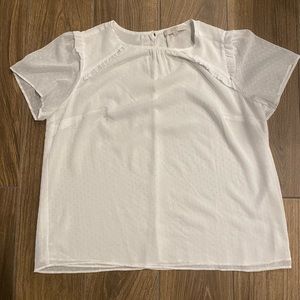 Loft Plus White Swiss Dot Blouse size 18